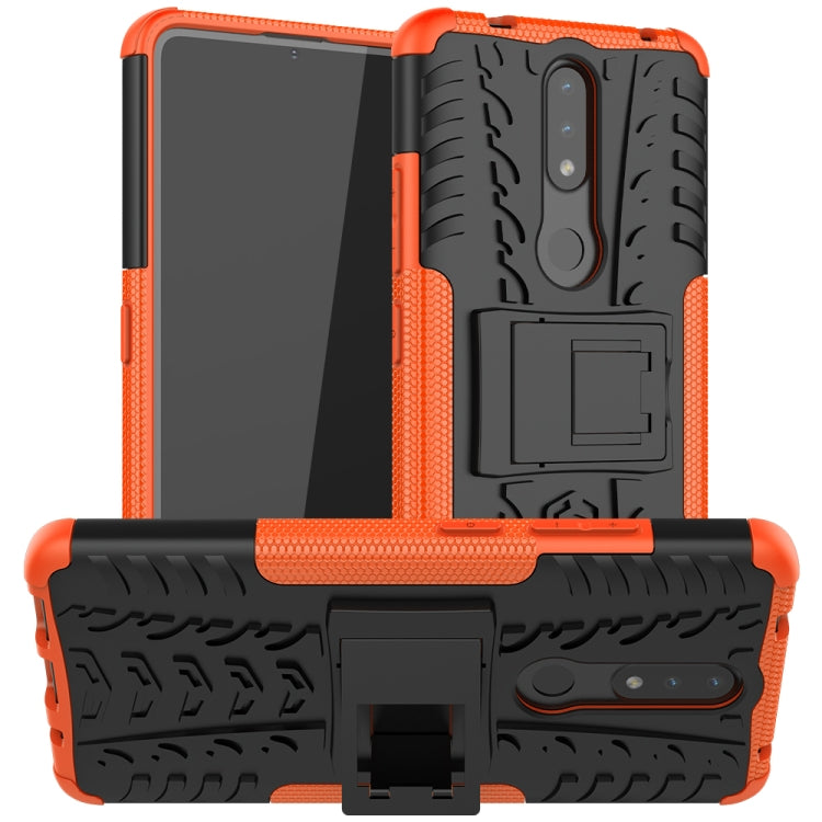 For Nokia 2.4 Tire Texture Shockproof TPU+PC Protective Case with Holder