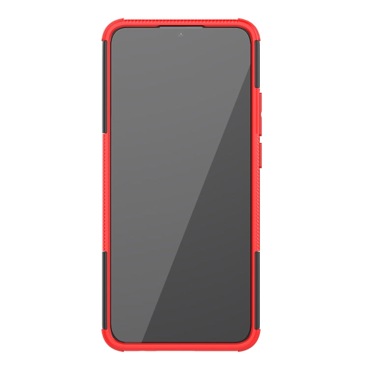 For OPPO A15 Tire Texture Shockproof TPU+PC Protective Case with Holder