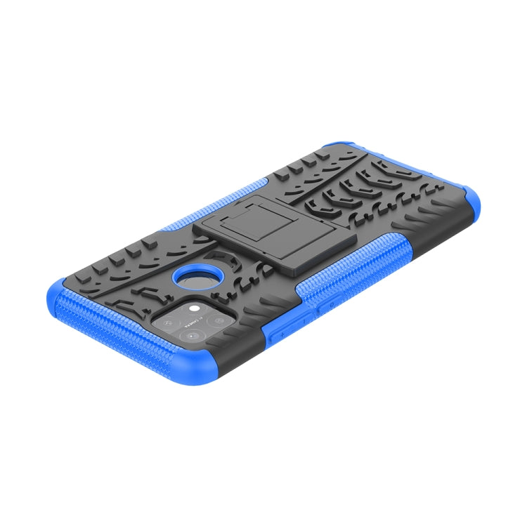For OPPO A15 Tire Texture Shockproof TPU+PC Protective Case with Holder