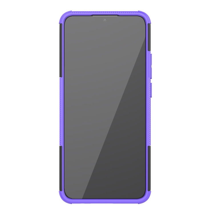 For OPPO A15 Tire Texture Shockproof TPU+PC Protective Case with Holder