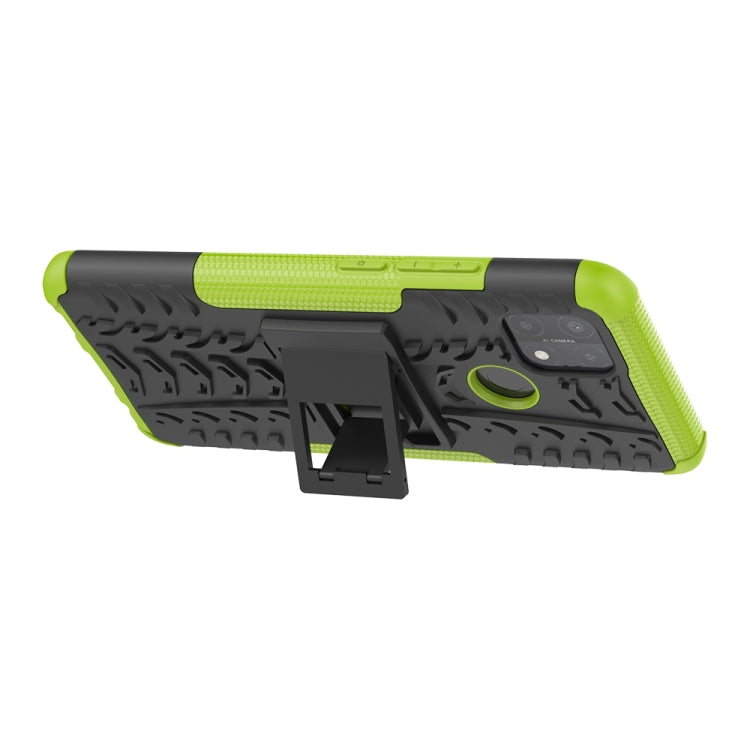 For OPPO A15 Tire Texture Shockproof TPU+PC Protective Case with Holder