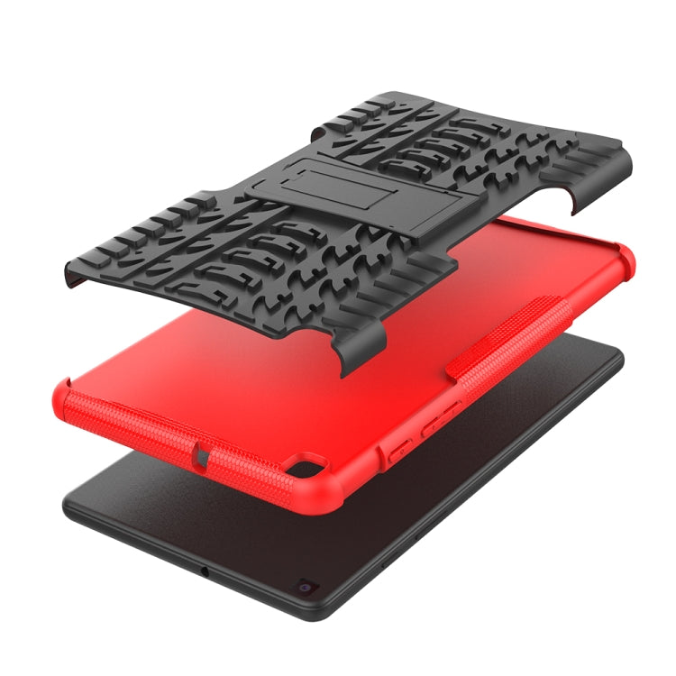 For Samsung Galaxy Tab A8.0 (2019) T295 / T290 Tire Texture TPU+PC Shockproof Case with Holder