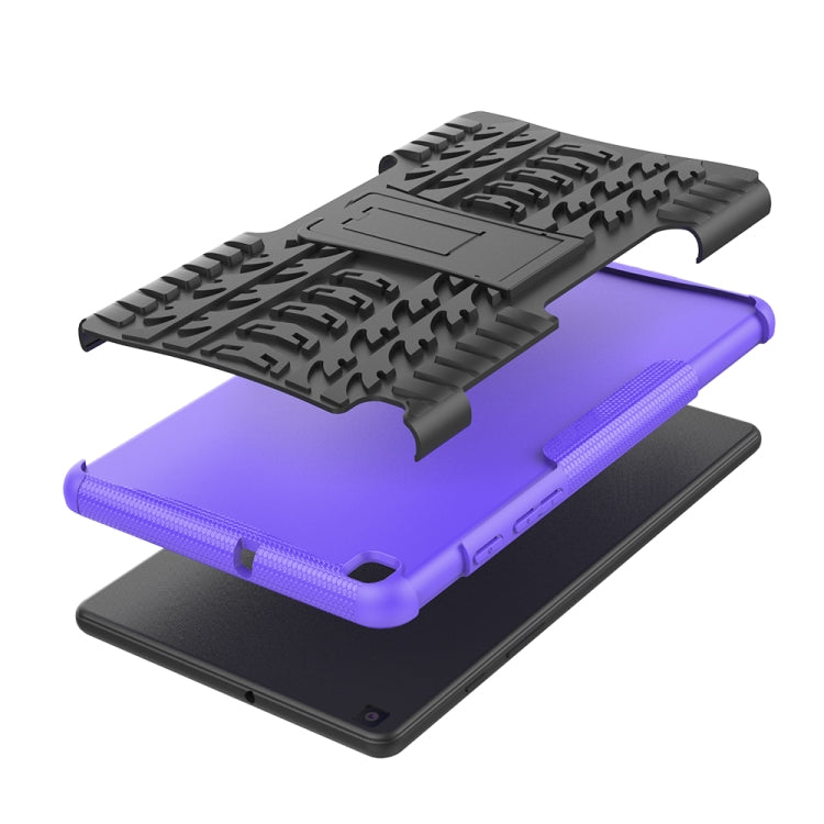 For Samsung Galaxy Tab A8.0 (2019) T295 / T290 Tire Texture TPU+PC Shockproof Case with Holder