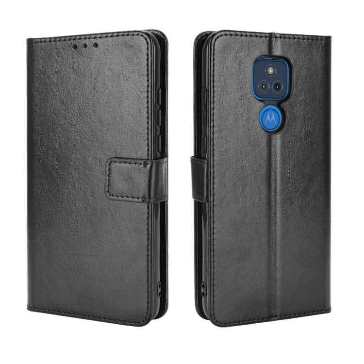 For Motorola Moto G Play 2021 Retro Crazy Horse Texture Horizontal Flip Leather Case with Holder & Card Slots & Lanyard