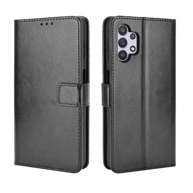For Samsung Galaxy A32 5G Retro Crazy Horse Texture Horizontal Flip Leather Case with Holder & Card Slots & Lanyard