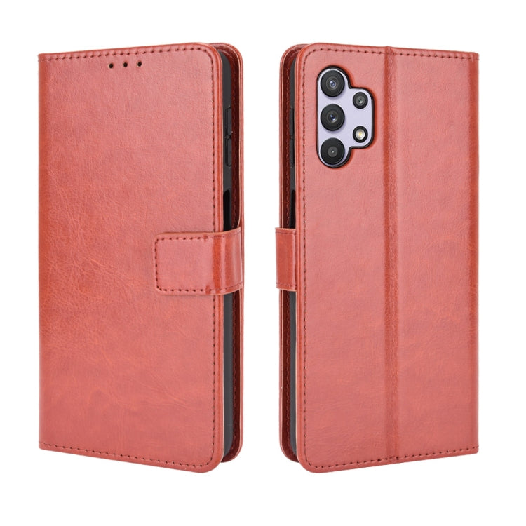 For Samsung Galaxy A32 5G Retro Crazy Horse Texture Horizontal Flip Leather Case with Holder & Card Slots & Lanyard