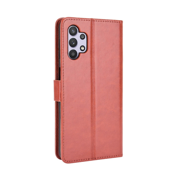 For Samsung Galaxy A32 5G Retro Crazy Horse Texture Horizontal Flip Leather Case with Holder & Card Slots & Lanyard