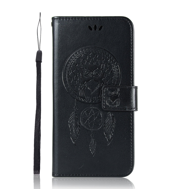 For Samsung Galaxy A12 Wind Chime Owl Embossing Pattern Horizontal Flip Leather Case, with Holder & Card Slots & Wallet