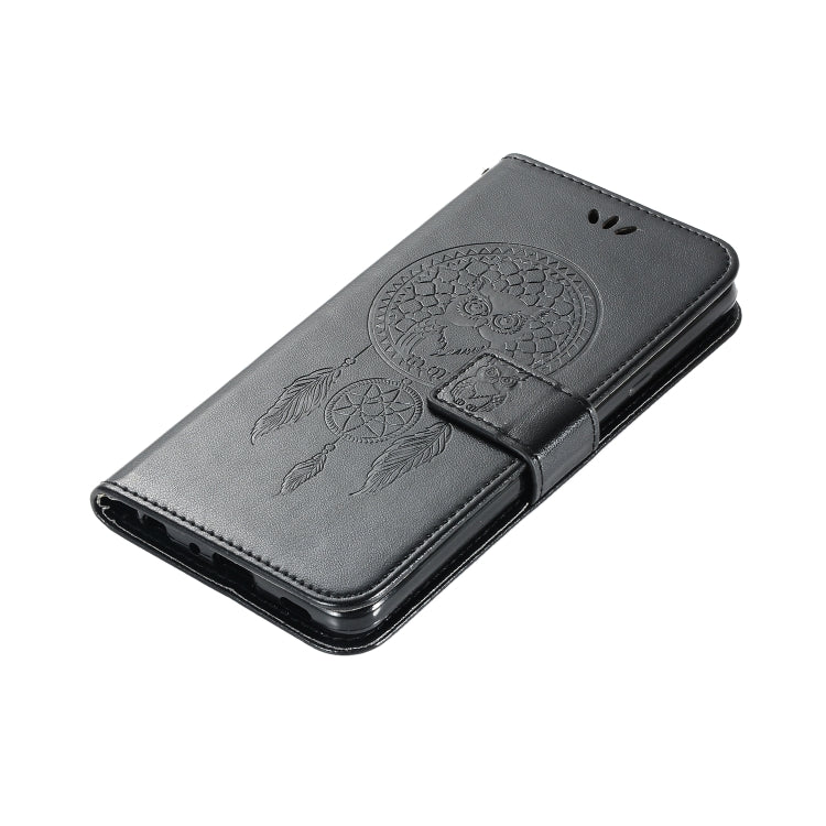 For Samsung Galaxy A12 Wind Chime Owl Embossing Pattern Horizontal Flip Leather Case, with Holder & Card Slots & Wallet
