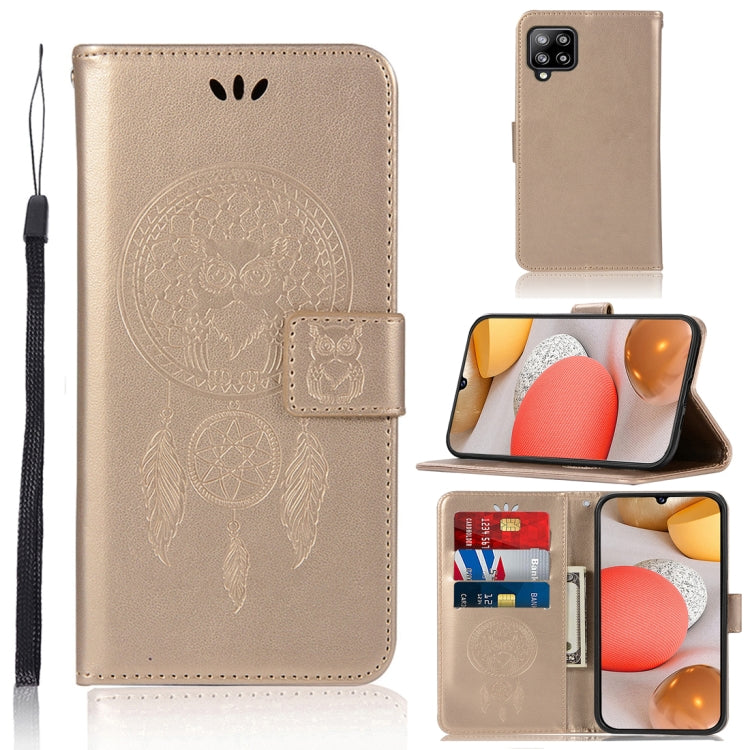 For Samsung Galaxy A12 Wind Chime Owl Embossing Pattern Horizontal Flip Leather Case, with Holder & Card Slots & Wallet