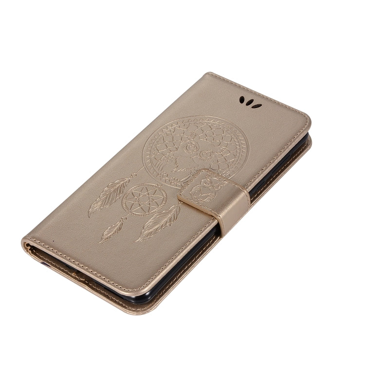 For Samsung Galaxy A12 Wind Chime Owl Embossing Pattern Horizontal Flip Leather Case, with Holder & Card Slots & Wallet