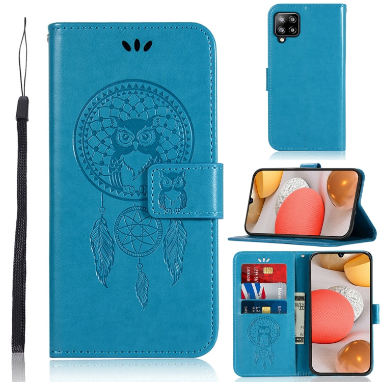 For Samsung Galaxy A12 Wind Chime Owl Embossing Pattern Horizontal Flip Leather Case, with Holder & Card Slots & Wallet