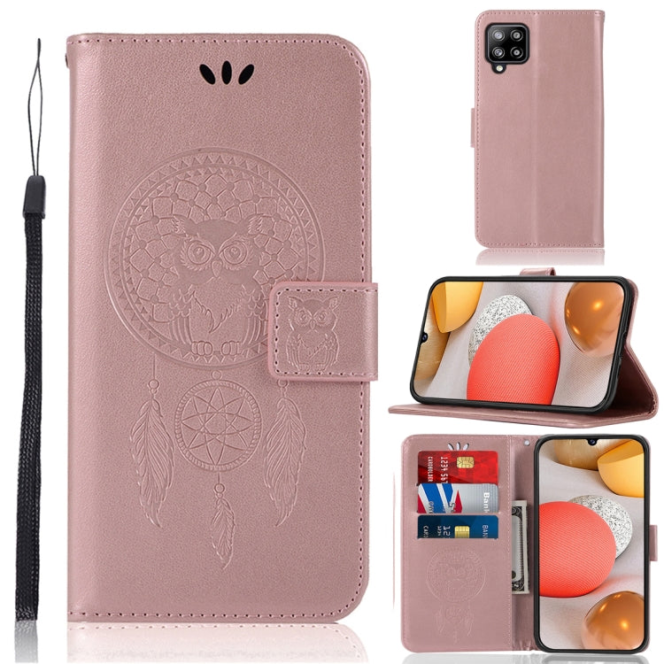For Samsung Galaxy A12 Wind Chime Owl Embossing Pattern Horizontal Flip Leather Case, with Holder & Card Slots & Wallet