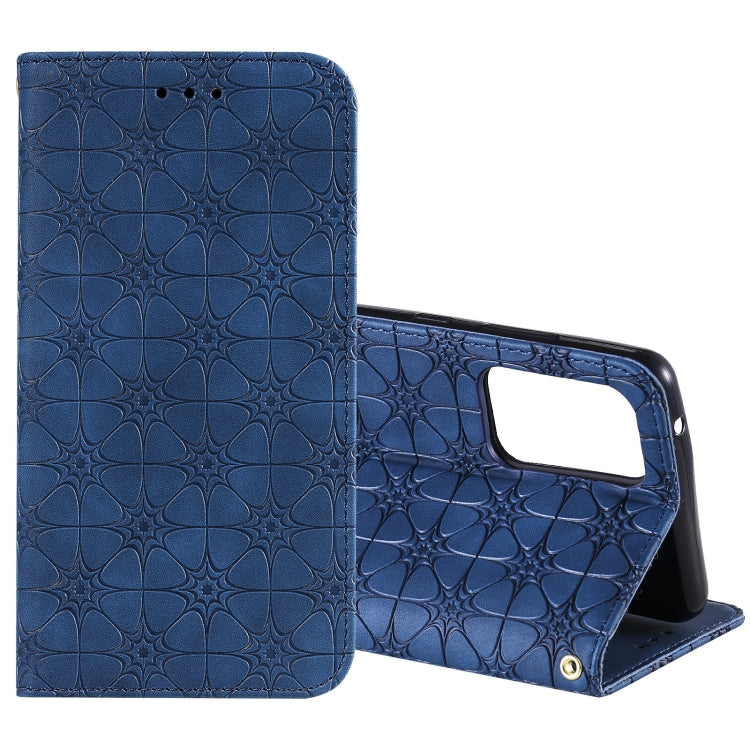 For Samsung Galaxy A52 5G / 4G Lucky Flowers Embossing Pattern Magnetic Horizontal Flip Leather Case with Holder & Card Slots