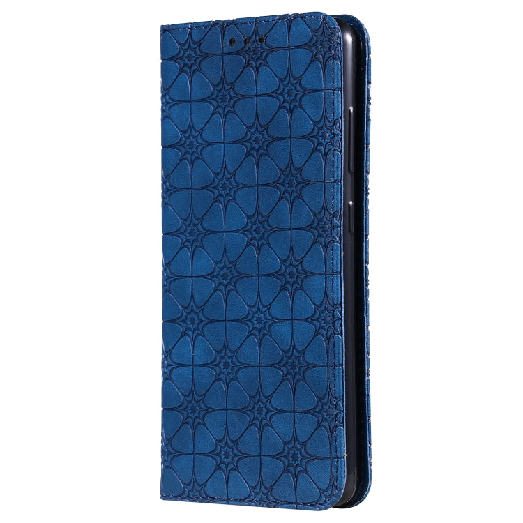 For Samsung Galaxy A52 5G / 4G Lucky Flowers Embossing Pattern Magnetic Horizontal Flip Leather Case with Holder & Card Slots