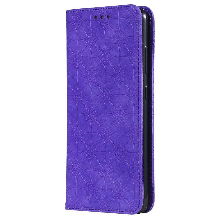 For Samsung Galaxy A52 5G / 4G Lucky Flowers Embossing Pattern Magnetic Horizontal Flip Leather Case with Holder & Card Slots