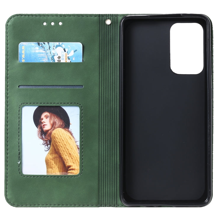 For Samsung Galaxy A52 5G / 4G Lucky Flowers Embossing Pattern Magnetic Horizontal Flip Leather Case with Holder & Card Slots