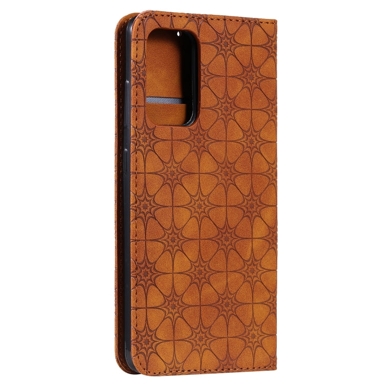 For Samsung Galaxy A52 5G / 4G Lucky Flowers Embossing Pattern Magnetic Horizontal Flip Leather Case with Holder & Card Slots