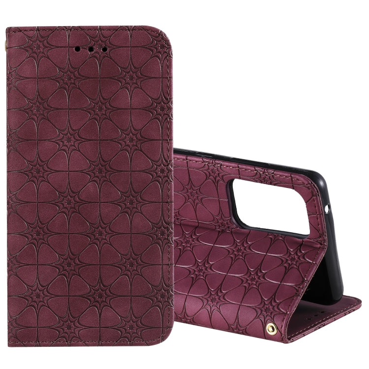 For Samsung Galaxy A52 5G / 4G Lucky Flowers Embossing Pattern Magnetic Horizontal Flip Leather Case with Holder & Card Slots