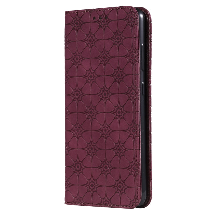 For Samsung Galaxy A52 5G / 4G Lucky Flowers Embossing Pattern Magnetic Horizontal Flip Leather Case with Holder & Card Slots