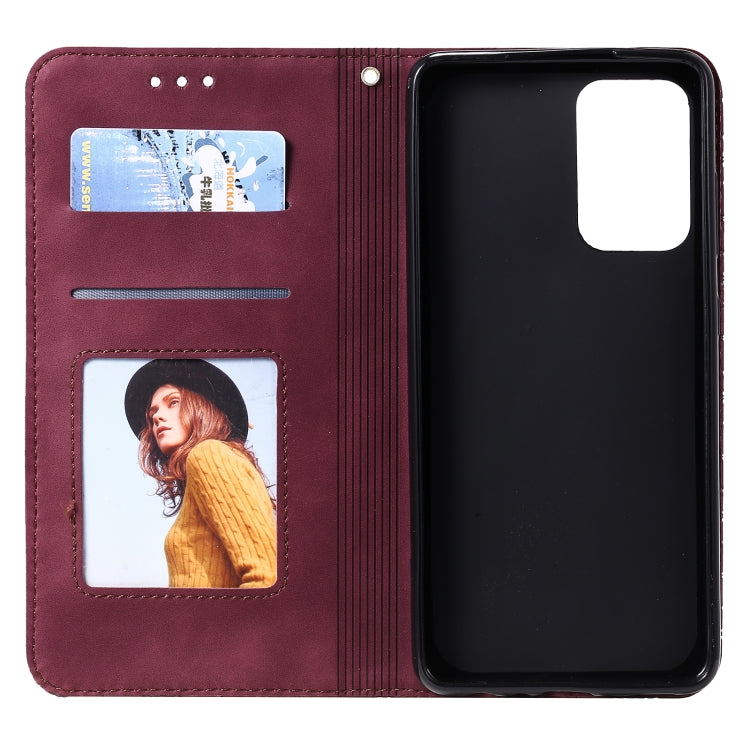 For Samsung Galaxy A52 5G / 4G Lucky Flowers Embossing Pattern Magnetic Horizontal Flip Leather Case with Holder & Card Slots