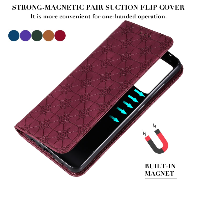 For Samsung Galaxy A52 5G / 4G Lucky Flowers Embossing Pattern Magnetic Horizontal Flip Leather Case with Holder & Card Slots