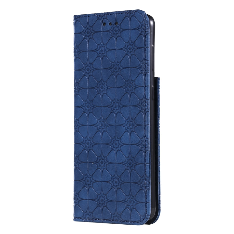 For Samsung Galaxy S21 5G Lucky Flowers Embossing Pattern Magnetic Horizontal Flip Leather Case with Holder & Card Slots