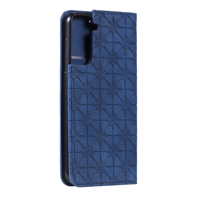 For Samsung Galaxy S21 5G Lucky Flowers Embossing Pattern Magnetic Horizontal Flip Leather Case with Holder & Card Slots
