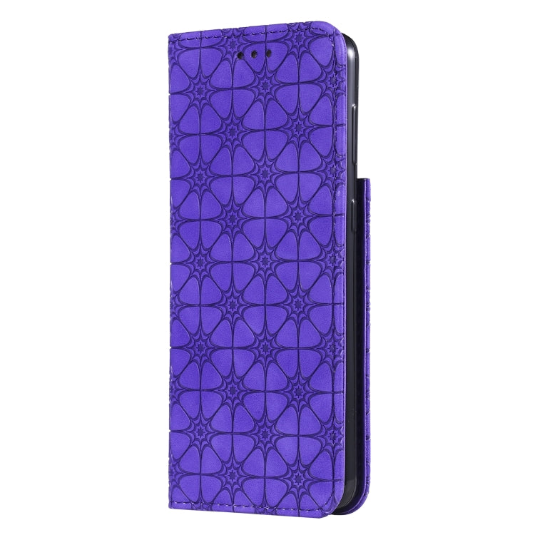 For Samsung Galaxy S21 5G Lucky Flowers Embossing Pattern Magnetic Horizontal Flip Leather Case with Holder & Card Slots