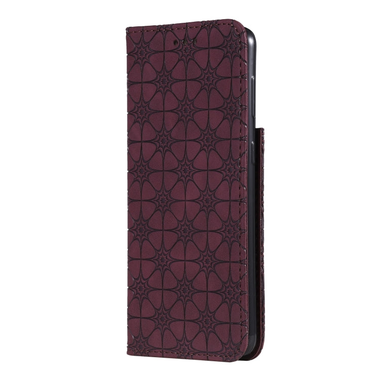For Samsung Galaxy S21 5G Lucky Flowers Embossing Pattern Magnetic Horizontal Flip Leather Case with Holder & Card Slots