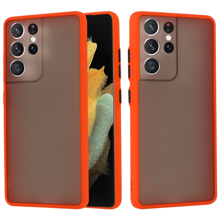For Samsung Galaxy S21 Ultra  5G Skin Hand Feeling Series Shockproof Frosted PC + TPU Protective Case