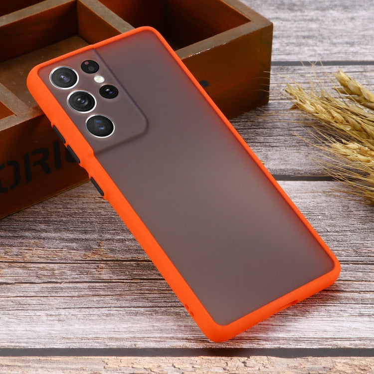 For Samsung Galaxy S21 Ultra  5G Skin Hand Feeling Series Shockproof Frosted PC + TPU Protective Case