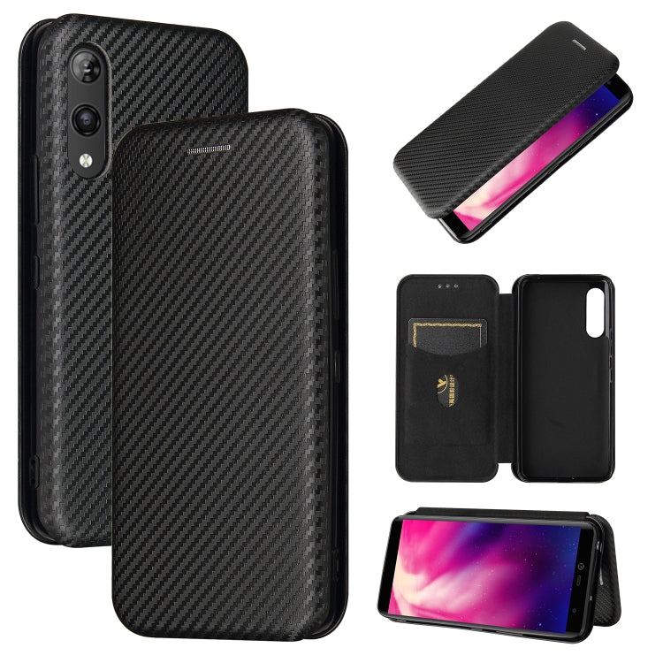 For Rakuten Hand Carbon Fiber Texture Horizontal Flip TPU + PC + PU Leather Case with Card Slot
