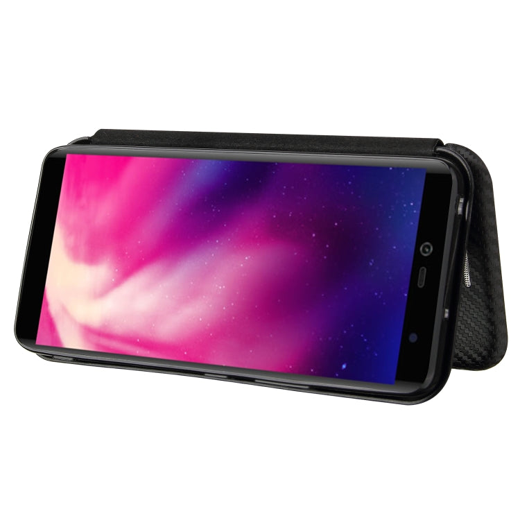 For Rakuten Hand Carbon Fiber Texture Horizontal Flip TPU + PC + PU Leather Case with Card Slot