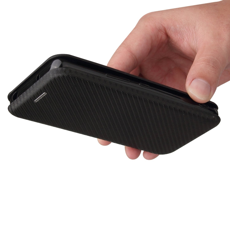 For Rakuten Hand Carbon Fiber Texture Horizontal Flip TPU + PC + PU Leather Case with Card Slot