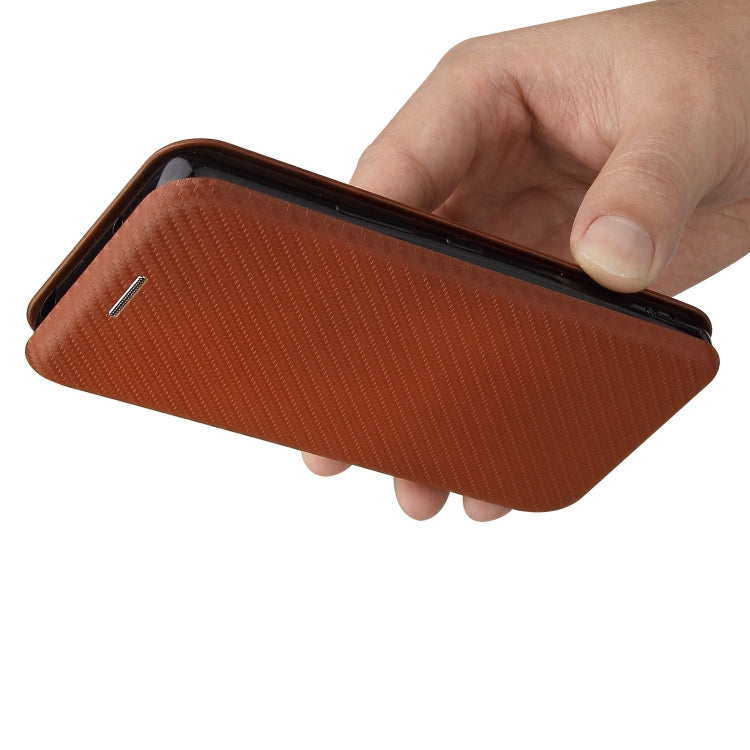 For Rakuten Hand Carbon Fiber Texture Horizontal Flip TPU + PC + PU Leather Case with Card Slot