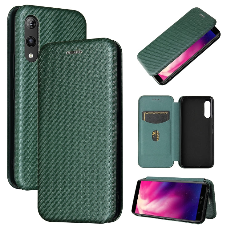 For Rakuten Hand Carbon Fiber Texture Horizontal Flip TPU + PC + PU Leather Case with Card Slot