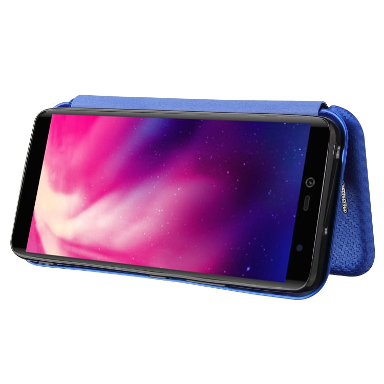 For Rakuten Hand Carbon Fiber Texture Horizontal Flip TPU + PC + PU Leather Case with Card Slot
