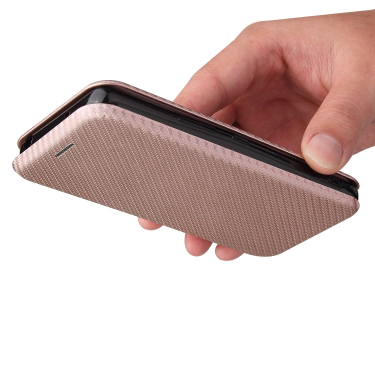 For Rakuten Hand Carbon Fiber Texture Horizontal Flip TPU + PC + PU Leather Case with Card Slot