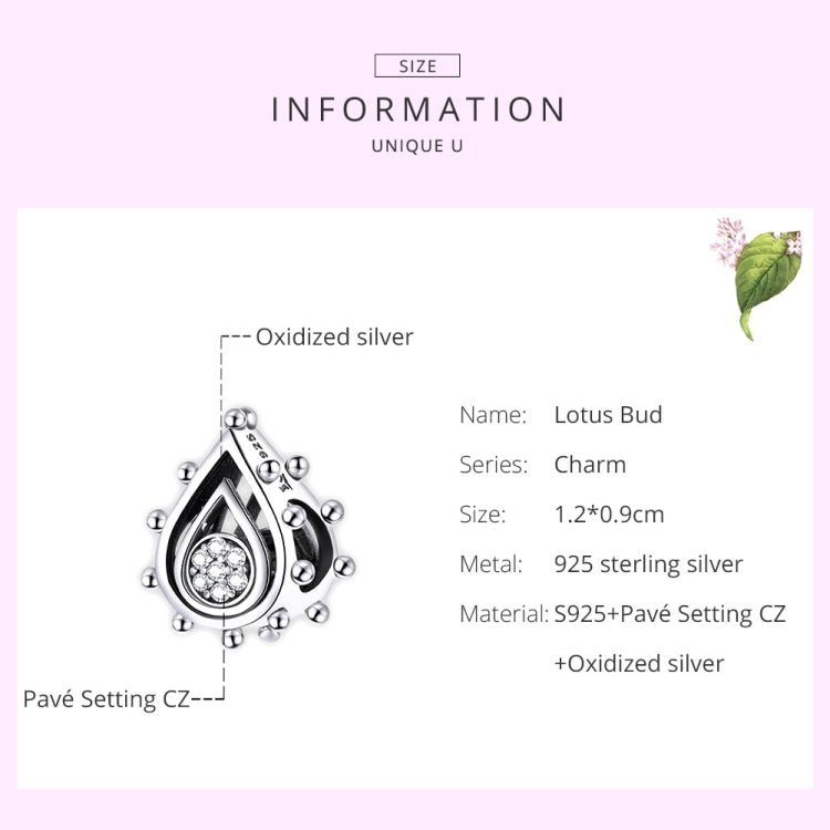 S925 Sterling Silver Lotus Bud Beads DIY Bracelet Necklace Accessories