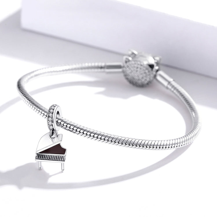 S925 Sterling Silver Grand Piano Pendant DIY Bracelet Necklace Accessories