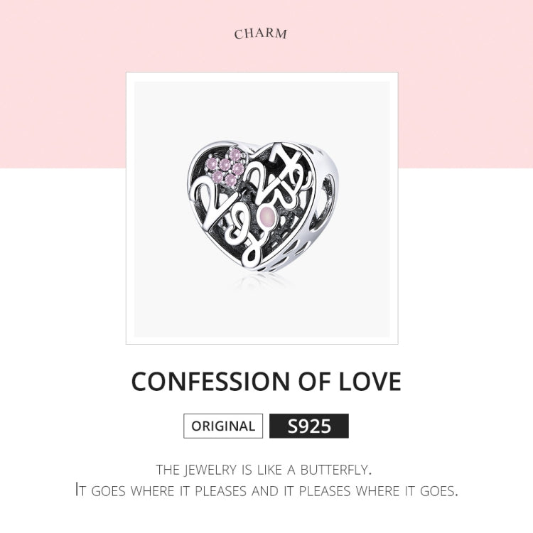 S925 Sterling Silver Love Confession Beads DIY Bracelet Necklace Accessories