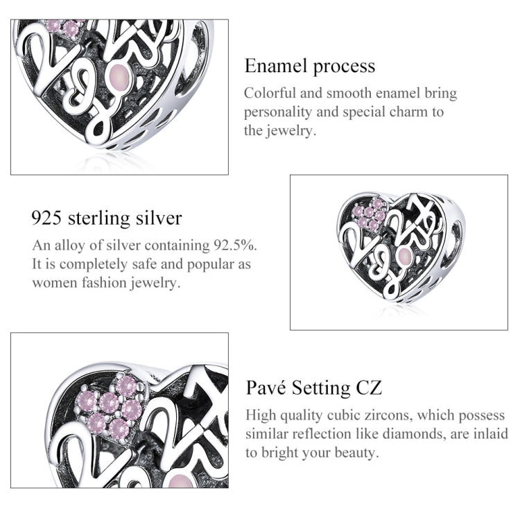 S925 Sterling Silver Love Confession Beads DIY Bracelet Necklace Accessories