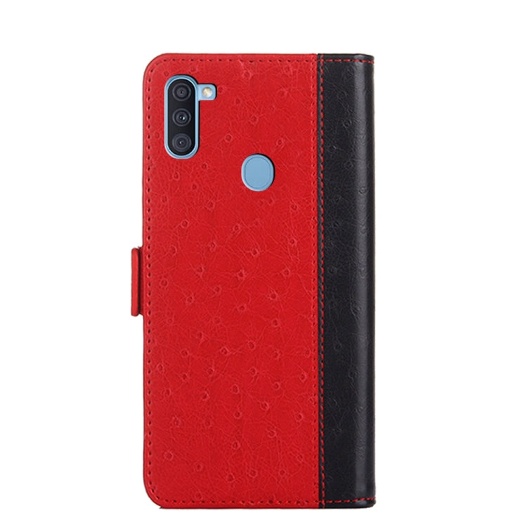 For Samsung Galaxy A11 Ostrich Texture PU + TPU Horizontal Flip Leather Case with Holder & Card Slots & Wallet