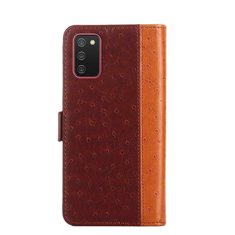 For Samsung Galaxy A02s Ostrich Texture PU + TPU Horizontal Flip Leather Case with Holder & Card Slots & Wallet