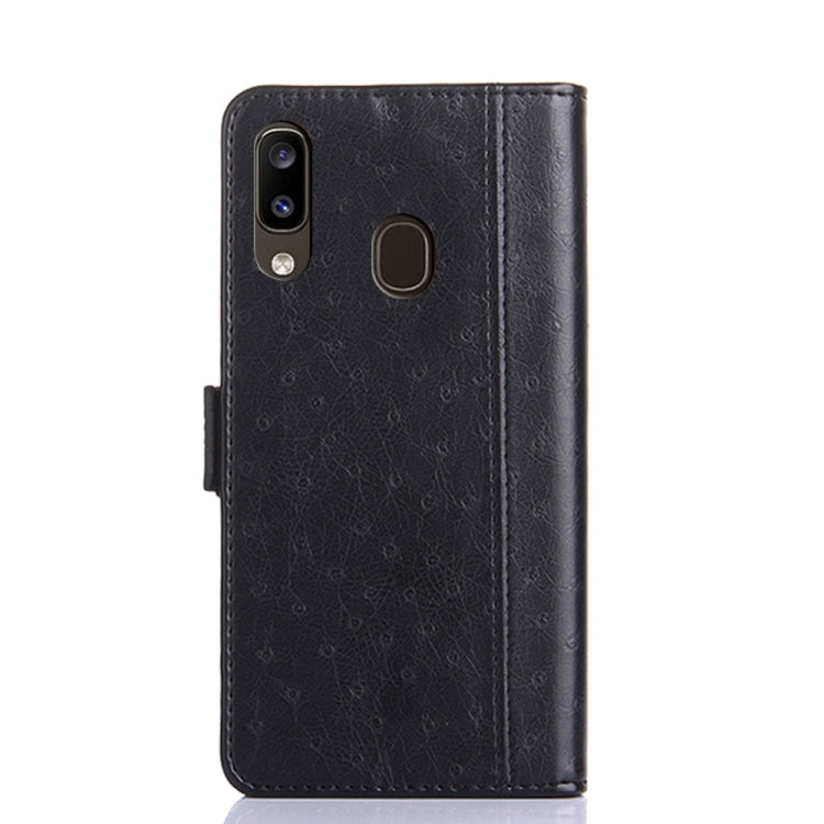 For Samsung Galaxy A20 Ostrich Texture PU + TPU Horizontal Flip Leather Case with Holder & Card Slots & Wallet