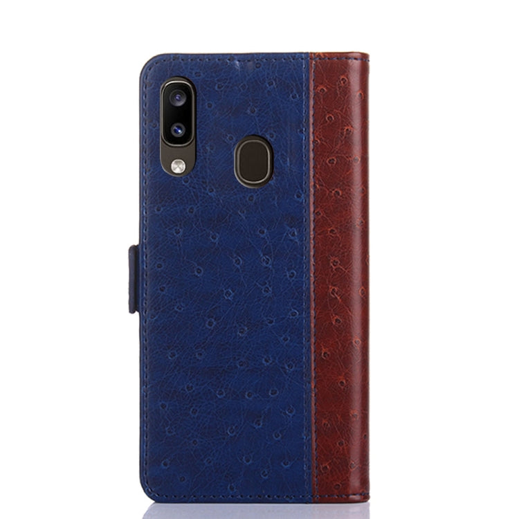 For Samsung Galaxy A20 Ostrich Texture PU + TPU Horizontal Flip Leather Case with Holder & Card Slots & Wallet