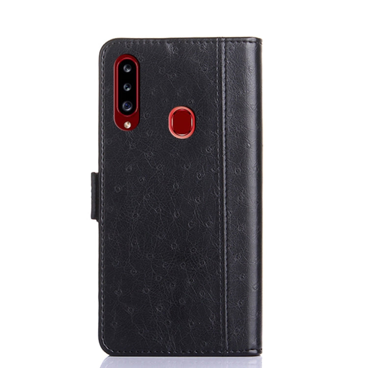 For Samsung Galaxy A20s Ostrich Texture PU + TPU Horizontal Flip Leather Case with Holder & Card Slots & Wallet