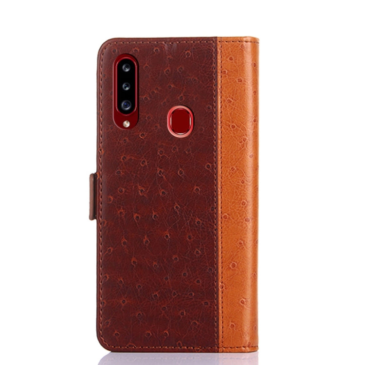 For Samsung Galaxy A20s Ostrich Texture PU + TPU Horizontal Flip Leather Case with Holder & Card Slots & Wallet