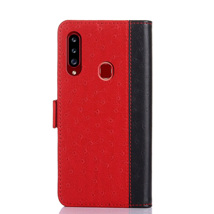 For Samsung Galaxy A20s Ostrich Texture PU + TPU Horizontal Flip Leather Case with Holder & Card Slots & Wallet